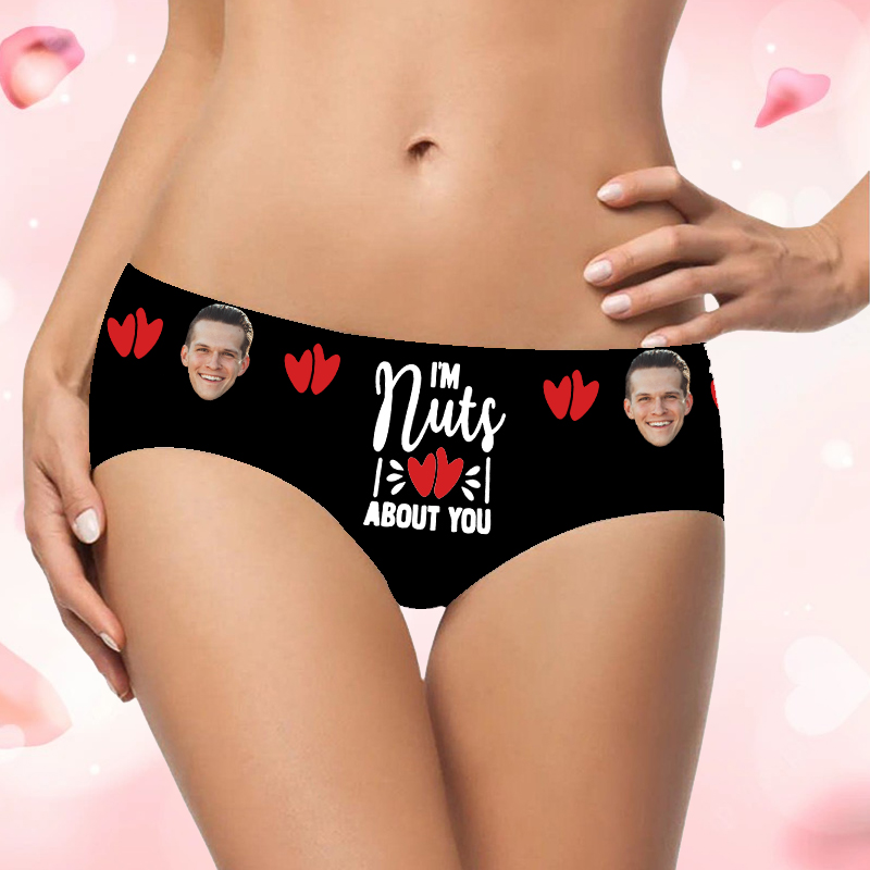 Personalized Photo Women's Underwear Creative Valentine's Day Gift "I'm Nuts About You"