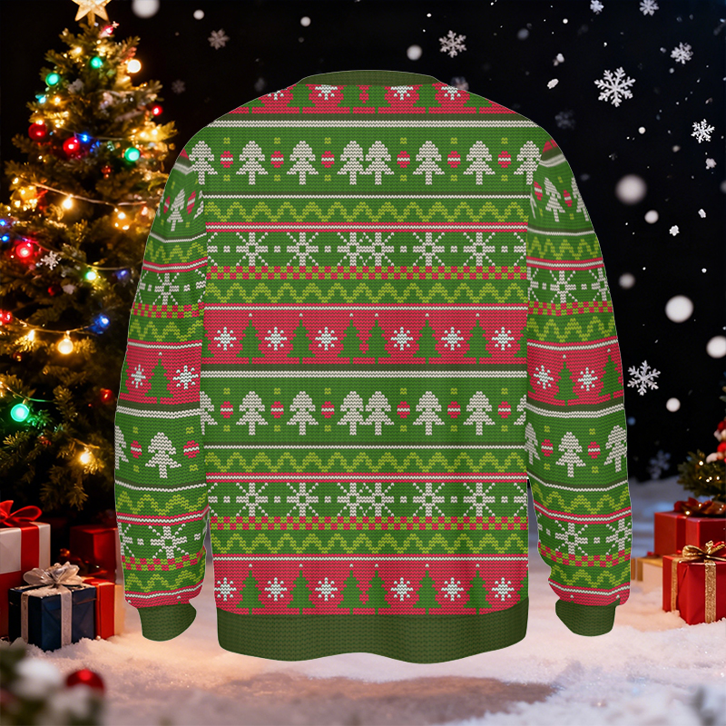 Personalized Ugly Sweater Unisex Custom Pet Photos Festive Green Design Perfect Christmas Gift for Pet Lovers