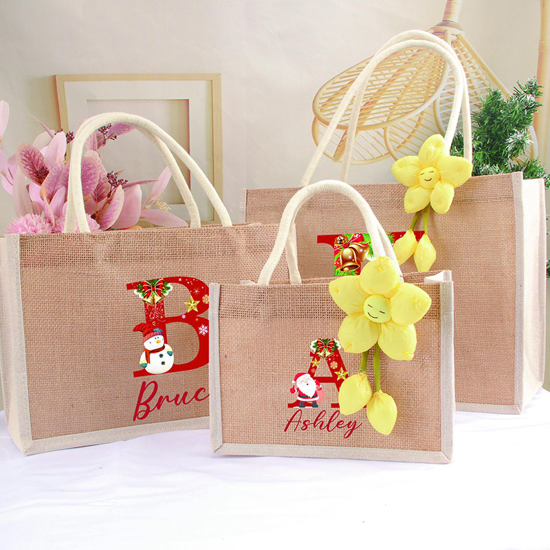 Personalisierte Weihnachtsgeschenktüten mit Namen und Weihnachtsmann niedliche Geschenke für Freunde