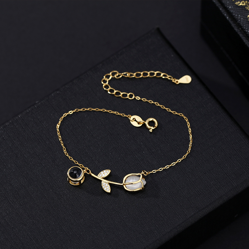 花 チューリップ 投影 写真 写真入れ ブレスレット