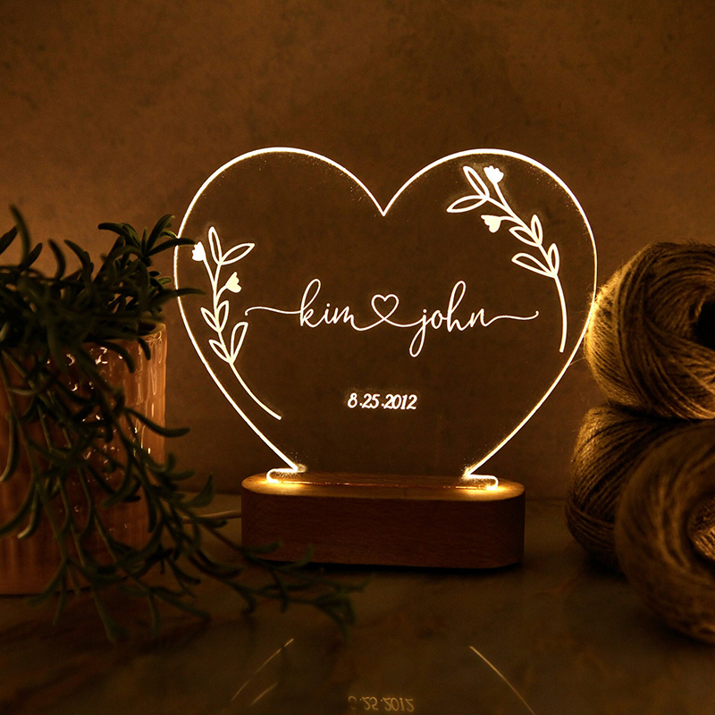 名前 日付 アクリル デスクランプ オーダーメイド