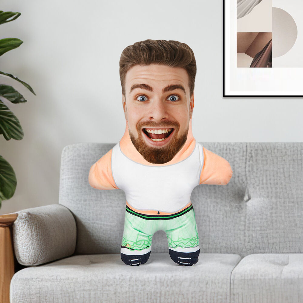 Custom Face Pillow Add Photo Tutu Spoof Doll Creative Gift for Friend