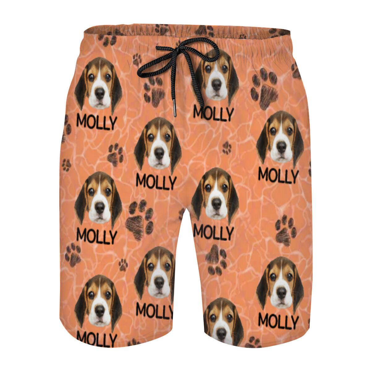 Personliga strandshorts för män med tassavtrycksmönster söt present till djurälskare