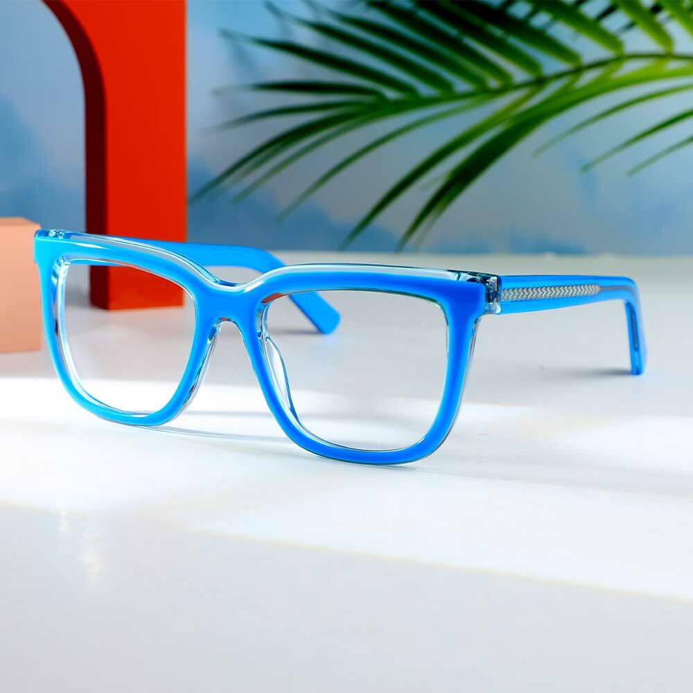 Prudence Quadratische Blaue Brille