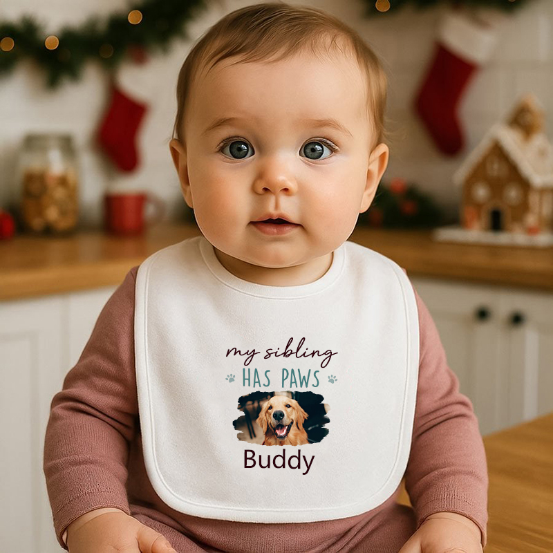 Babero de bebé personalizado con nombre y foto personalizada, regalo creativo para niños