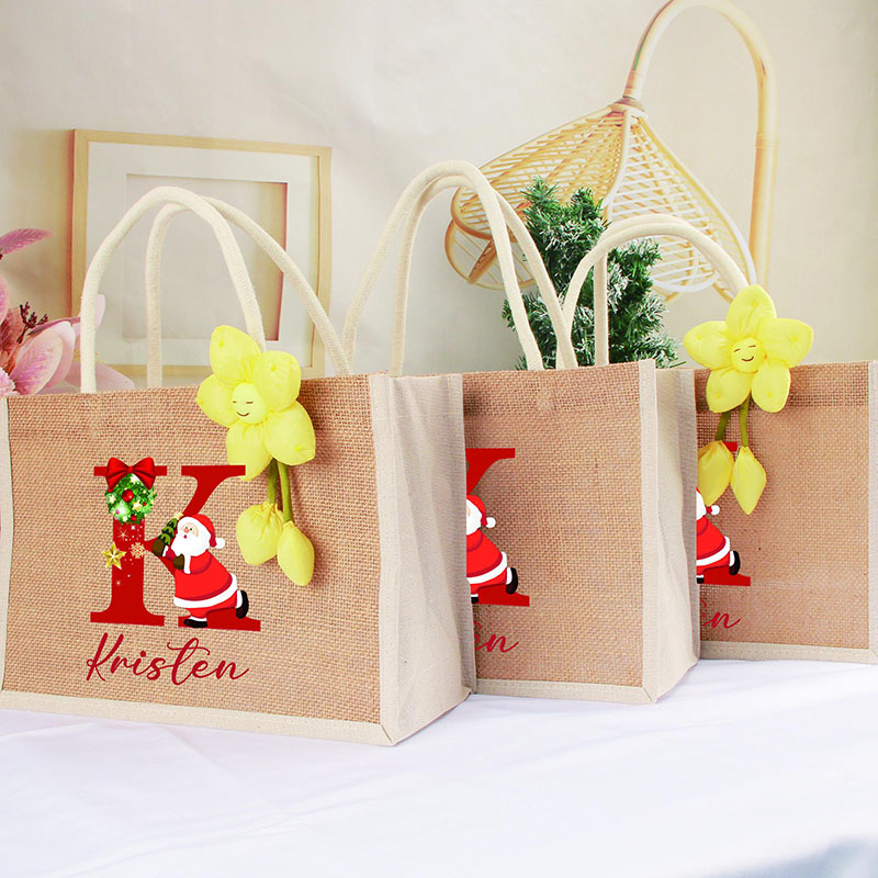 Personalisierte Weihnachtsgeschenktüten mit Namen und Weihnachtsmann niedliche Geschenke für Freunde
