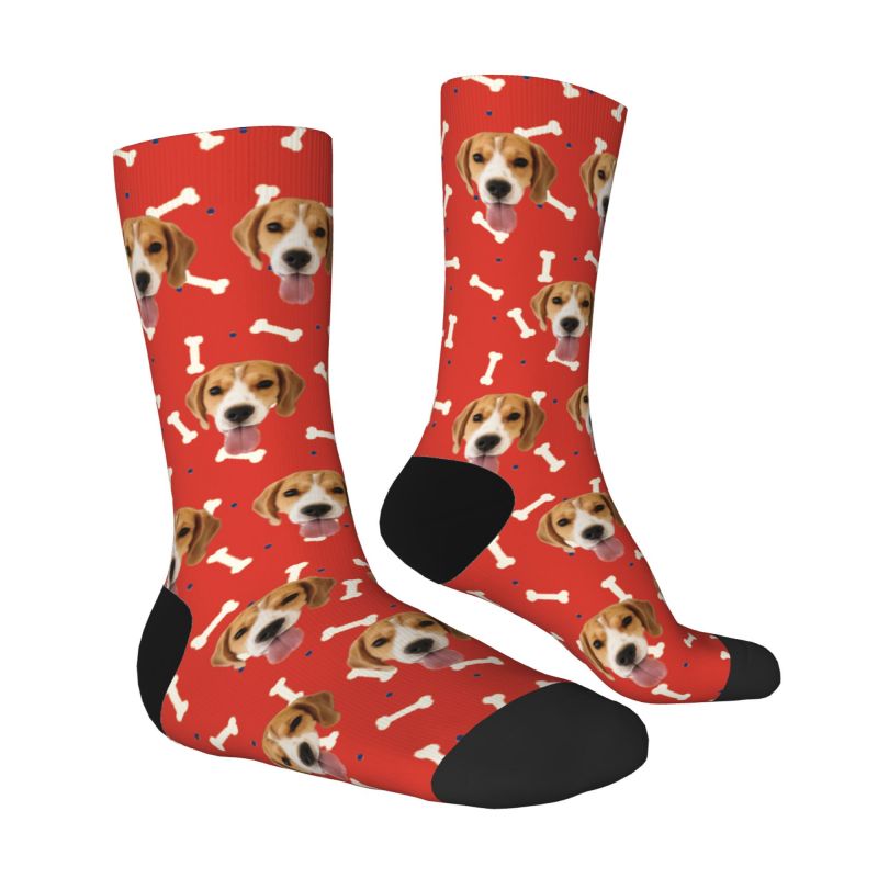 Calcetines faciales personalizados de fotos de perros para amantes de las mascotas