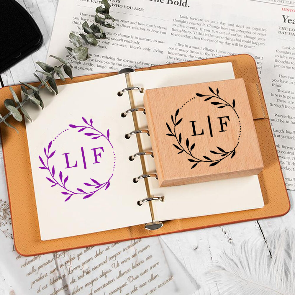 Customized Wooden Stamp Wedding Invitation Stamp Couple Initial Mark for Anniversary