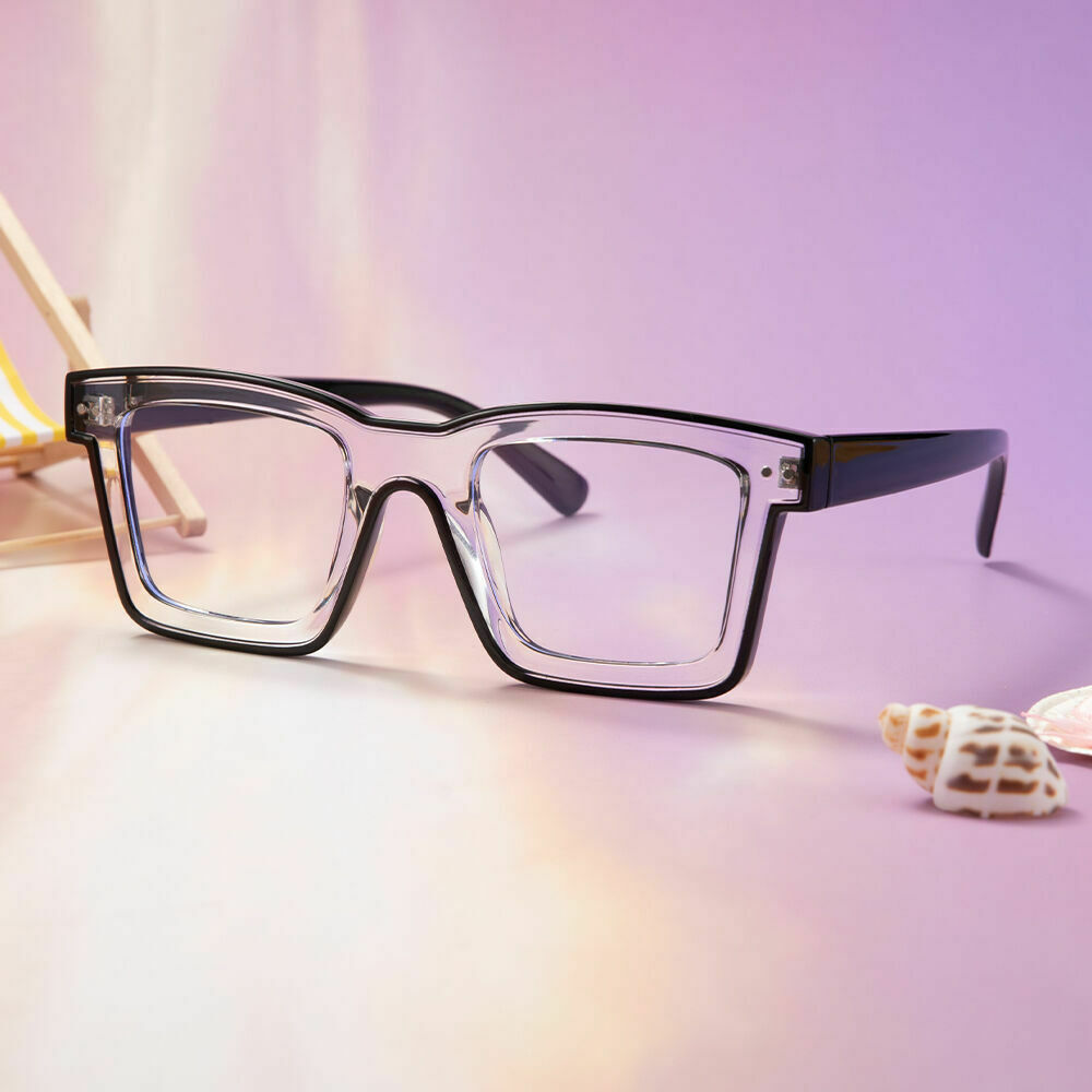 Bronte Quadratische Schwarze Klare Brille