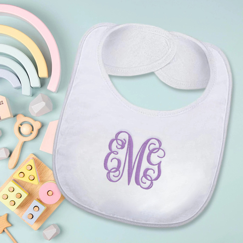 Personalized Letter Embroidered Baby Bib Unique Gift for Kids