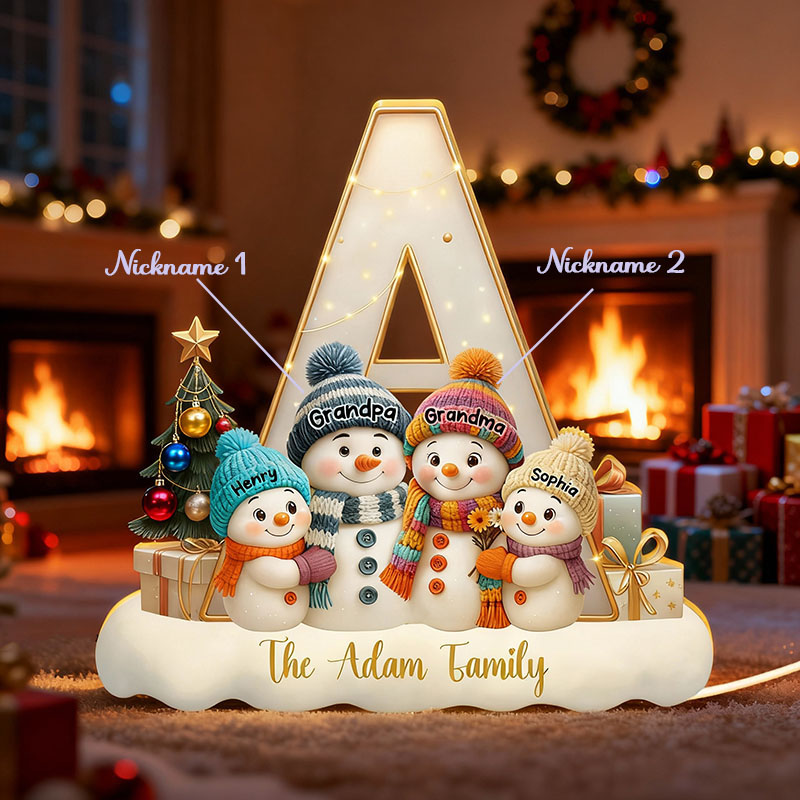 Personalized Name Night Light with Custom Letter Warm Gift for Christmas