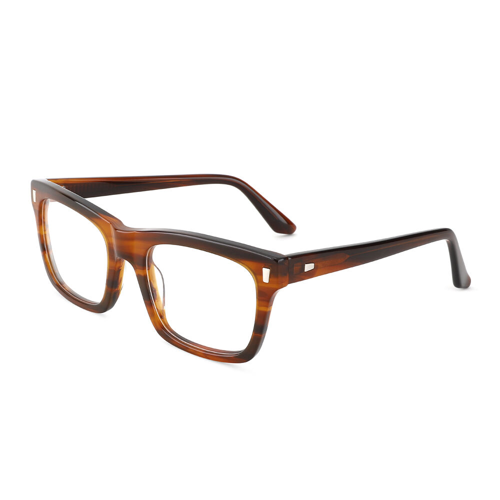 Island Rectangle Brown Glasses