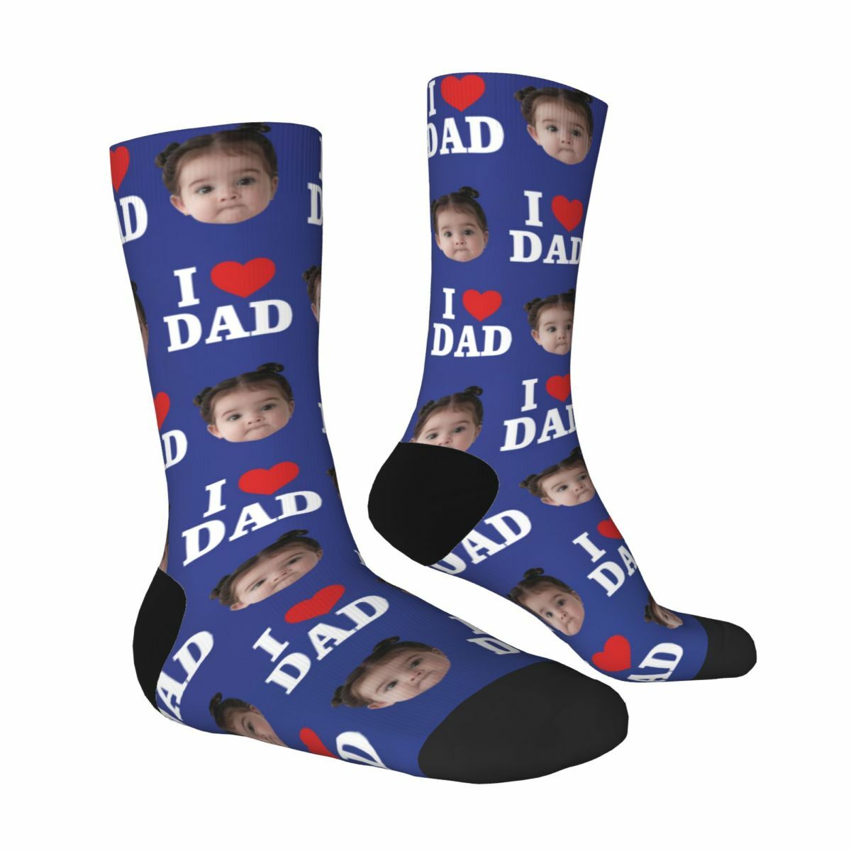 Customized Face Socks "I Love Dad" Father's Day Gift for Daddy