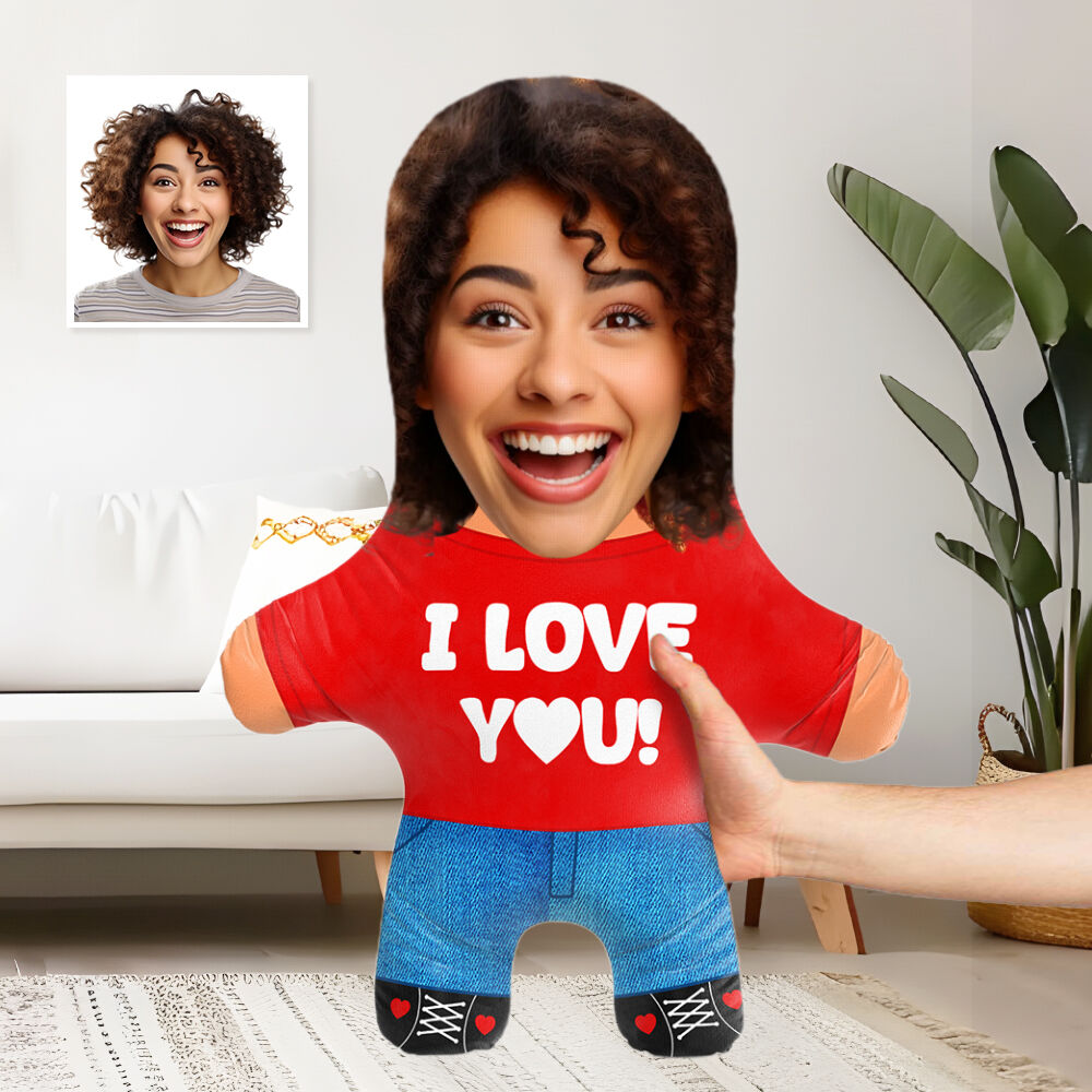 Almohada Personalizada con Foto ¡Te Amo! - Idea de Almohadas con Foto Camiseta Roja