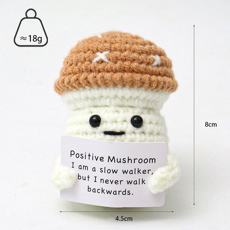 Handmade Crochet Mushroom Positive Doll Excellent Gift for Friends