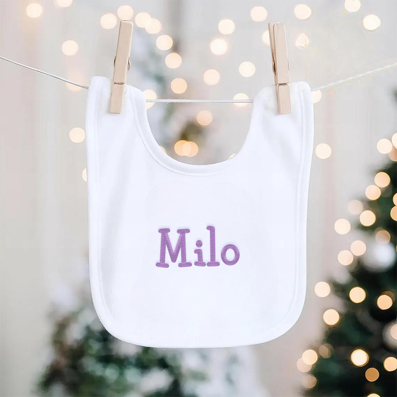 Personalized Name Embroidered Baby Bib Lovely Gift for Kids
