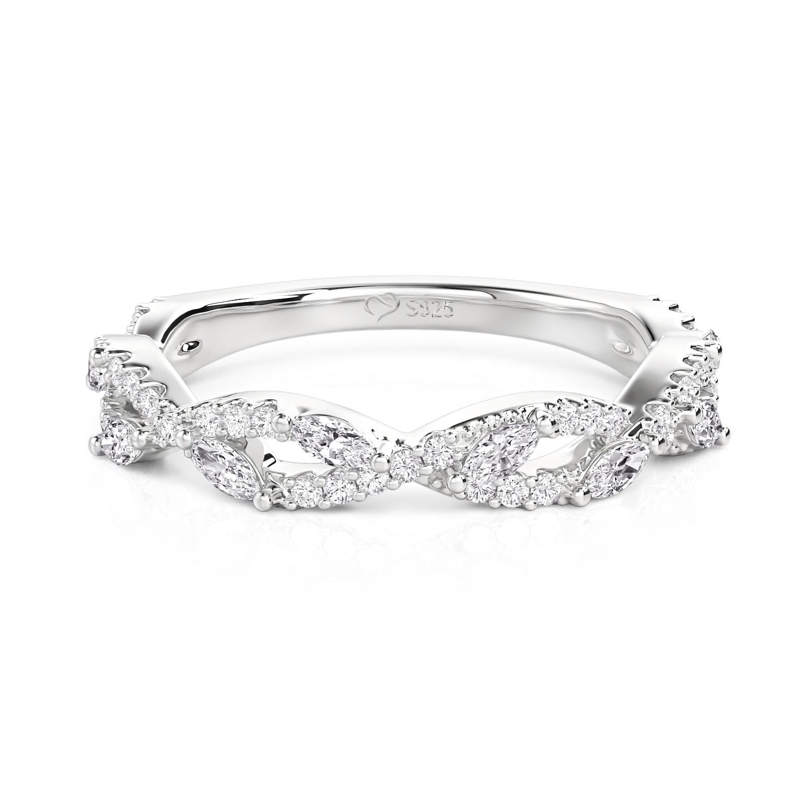 Jeulia Infinity Twist Eternity Band Sterling Silver