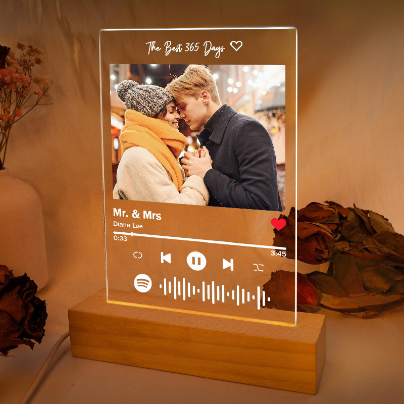 Spotify コード フォトフレーム 写真立て アクリル インスタ風 デスクランプ