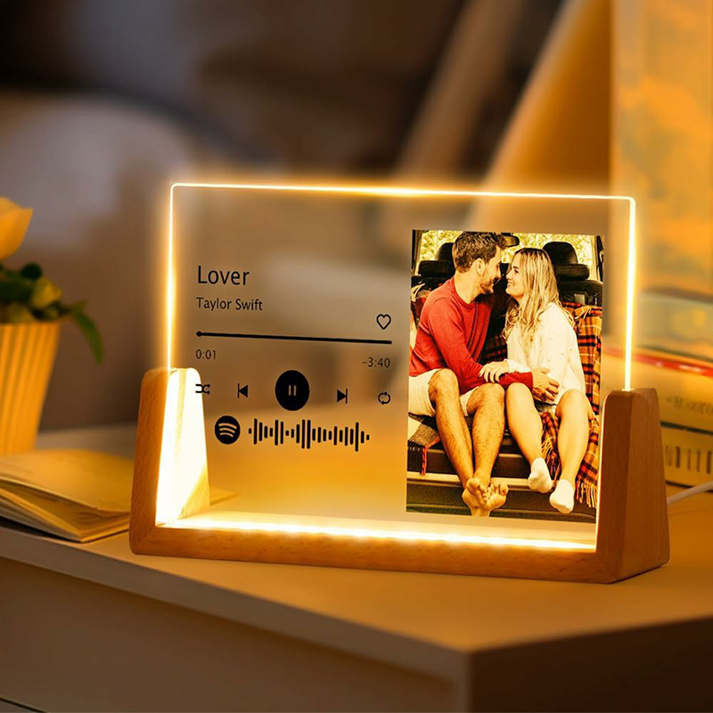 Personalized Spotify Plaque Song And Photo Lamp Amazing And Sweet Gift for Special Person