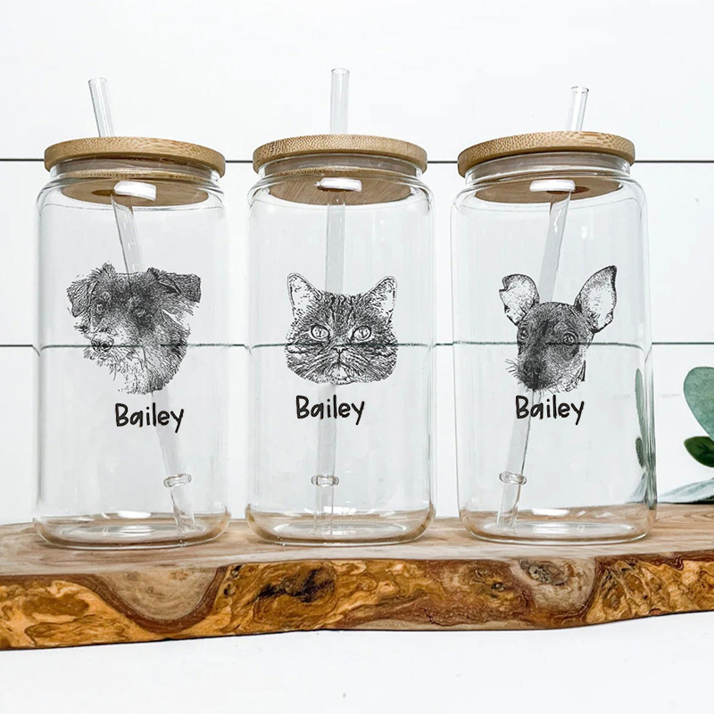 Personalizowana szklanka z pokrywką i słomką oraz spersonalizowanym imieniem Najlepszy prezent dla miłośnika zwierząt