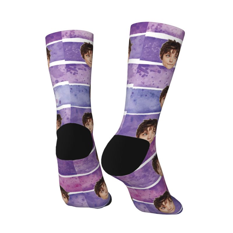 Custom Photo Socks Purple Tie Dye Printed Breathable Socks