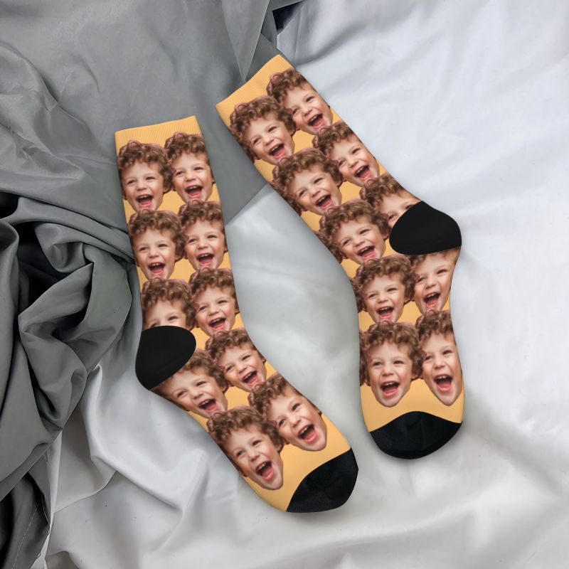 Customized Face Socks with Kids’ Photos Sweet Gift for Mom