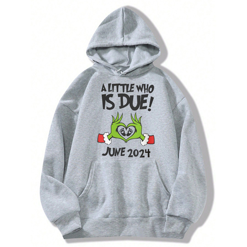 Personalized Hoodie A Little Who Is Due Pregnancy Announcement Creative Warm Gift for Her Mom