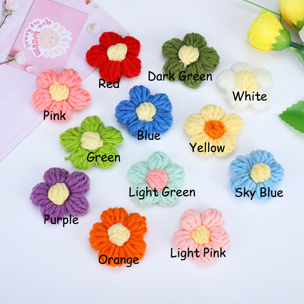 Personalized Baby Beanie with Embroidered Name and Woolen Flowers Gift for Newborn