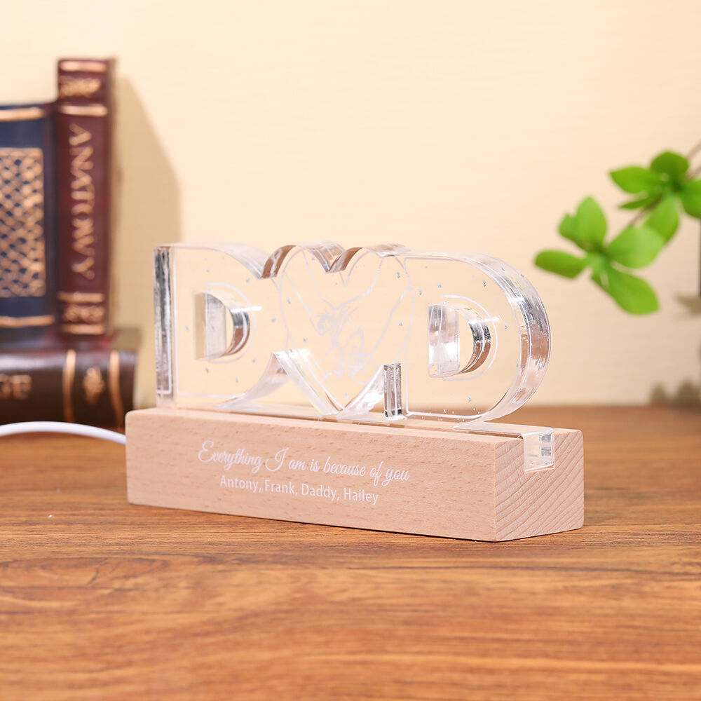 Spersonalizowana lampka nocna z wzorem pięści Kreatywny prezent dla taty