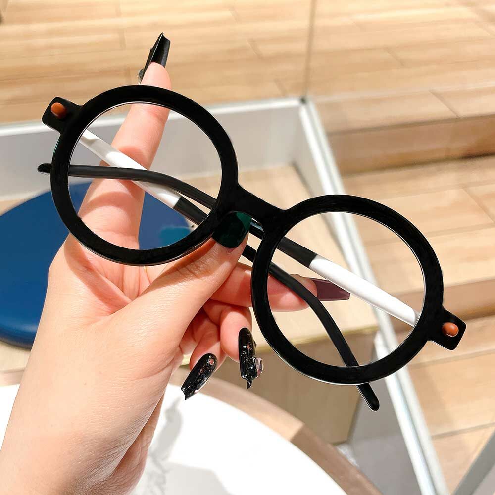 Ice Cream Round Black White Glasses