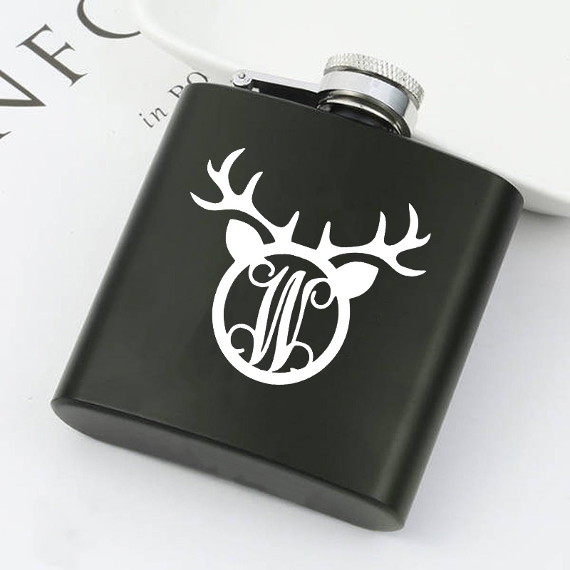 イニシャル スキットル ステンレス ウイスキーボトル カスタマイズ