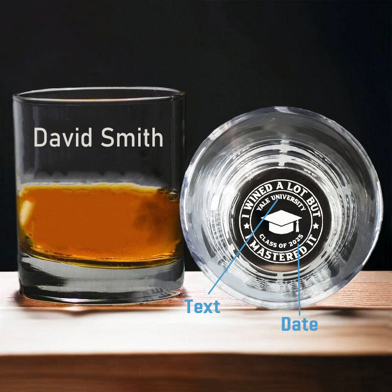 Spersonalizowana nazwa szklanki whisky Najlepszy prezent na ukończenie szkoły
