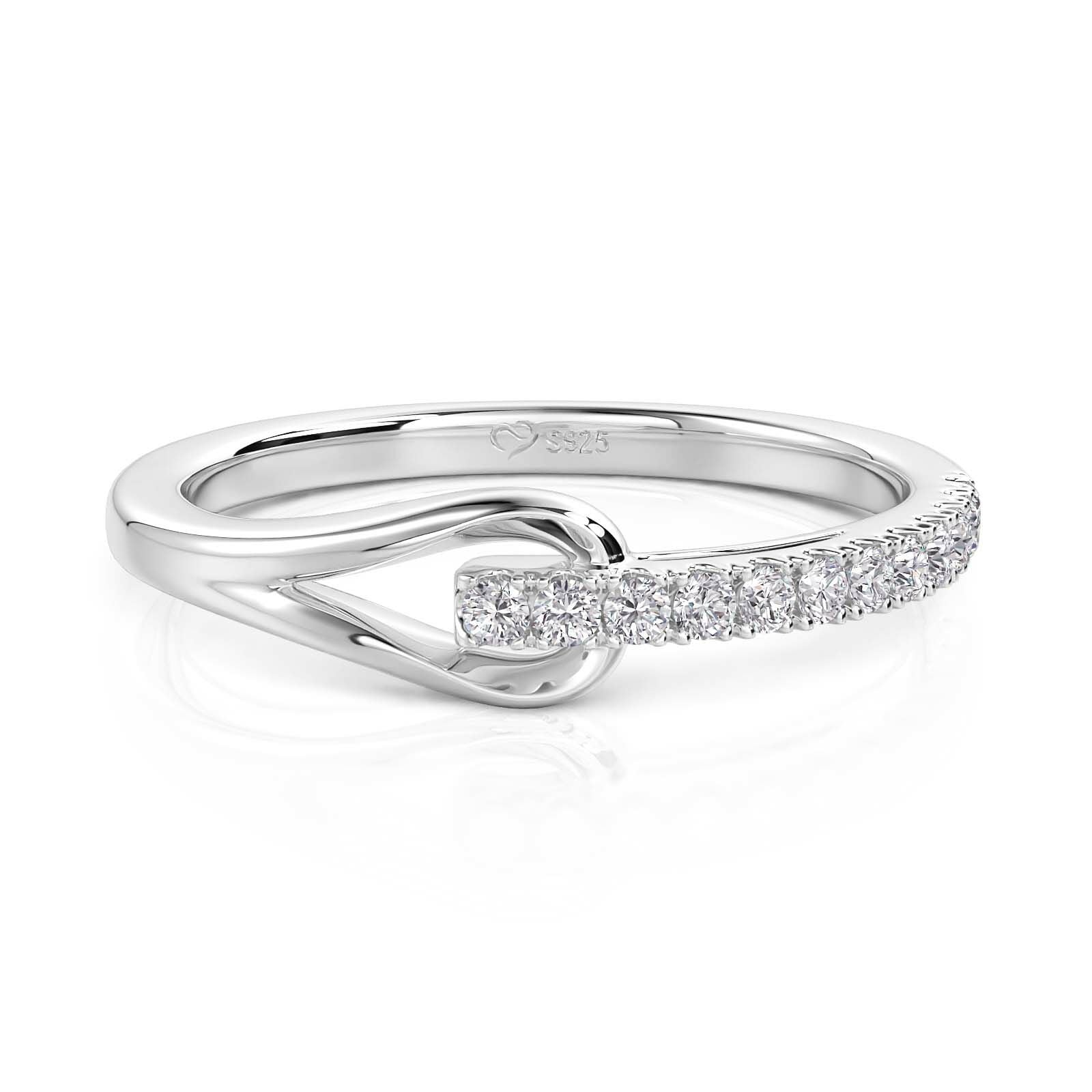 Jeulia Eternal Love Knot Women's Wedding Ring Sterling Silver