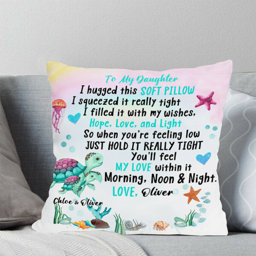 Personalized Pillow with Sea World Pattern as a Gift for Kids