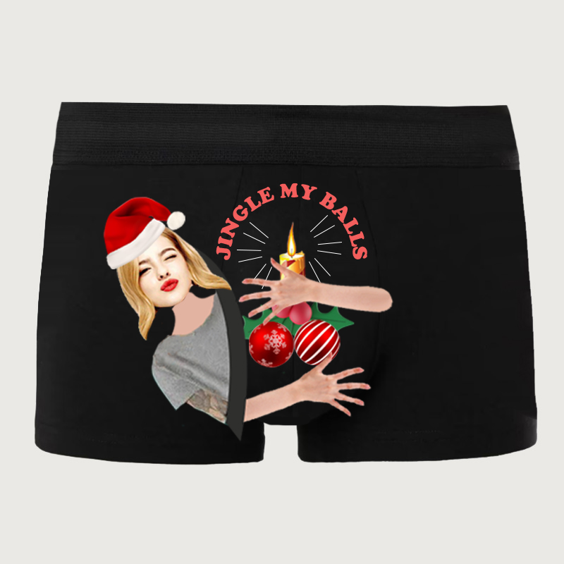 Gepersonaliseerde foto mannen ondergoed boxer slip groot cadeau voor kerstmis