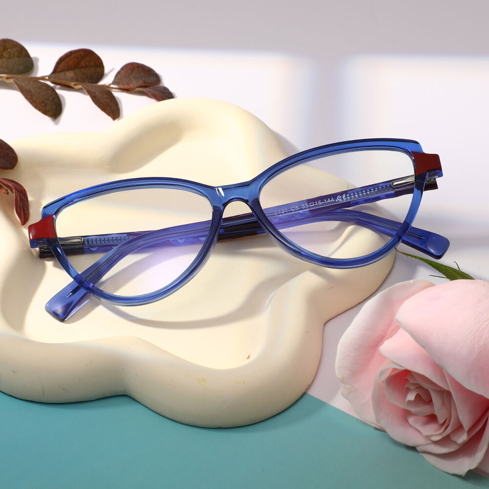 Pansy Cat Eye Blue Glasses