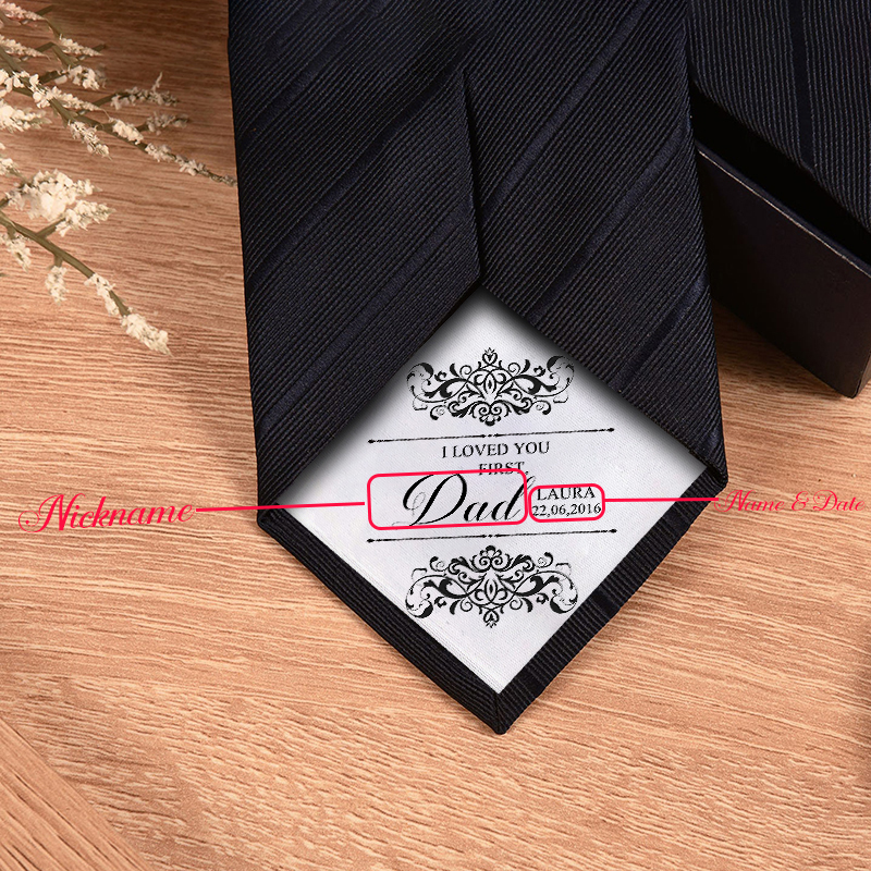 Cravatta con nome personalizzato e motivo prezioso Regalo prezioso per la festa del papà