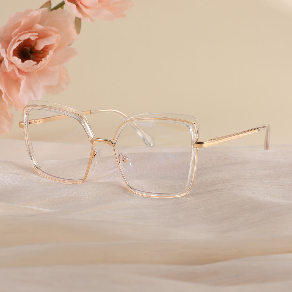 Deborah Geometric Clear Glasses