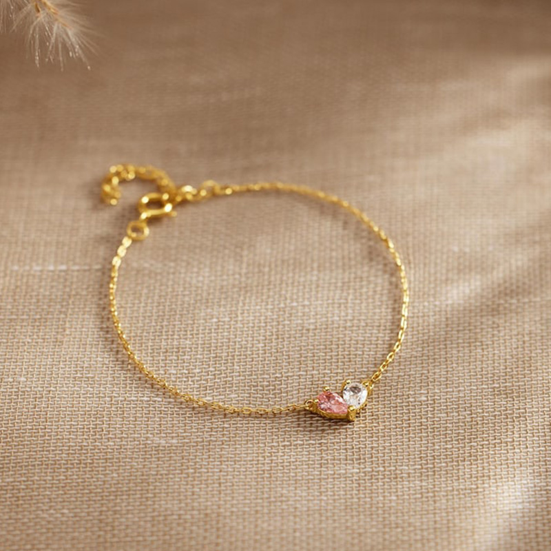 Personalized Heart Birthstone Bracelet Beautiful Birthday Gift For Her