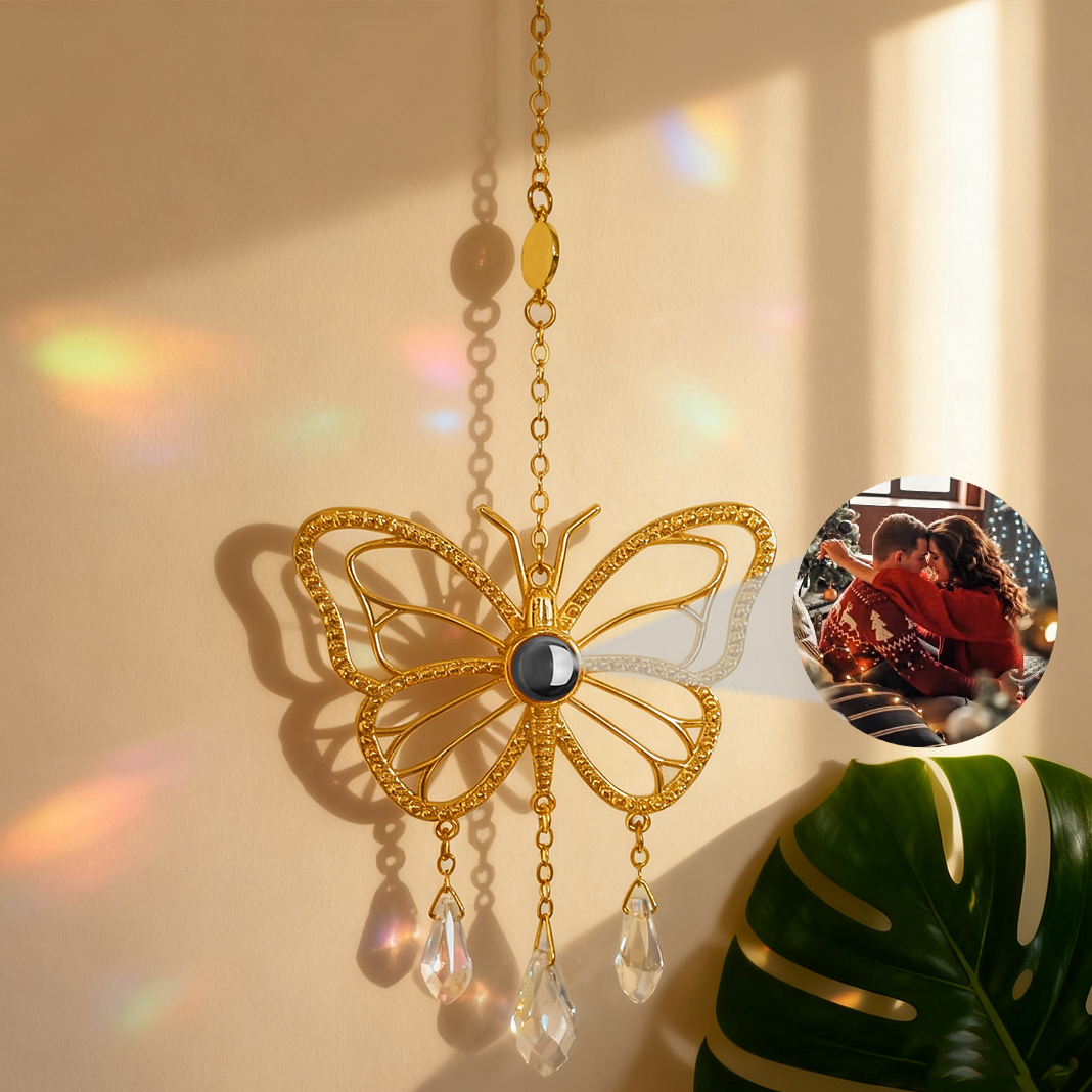 Adorno de proyección de alas de ángel personalizado, regalo de Navidad para la familia