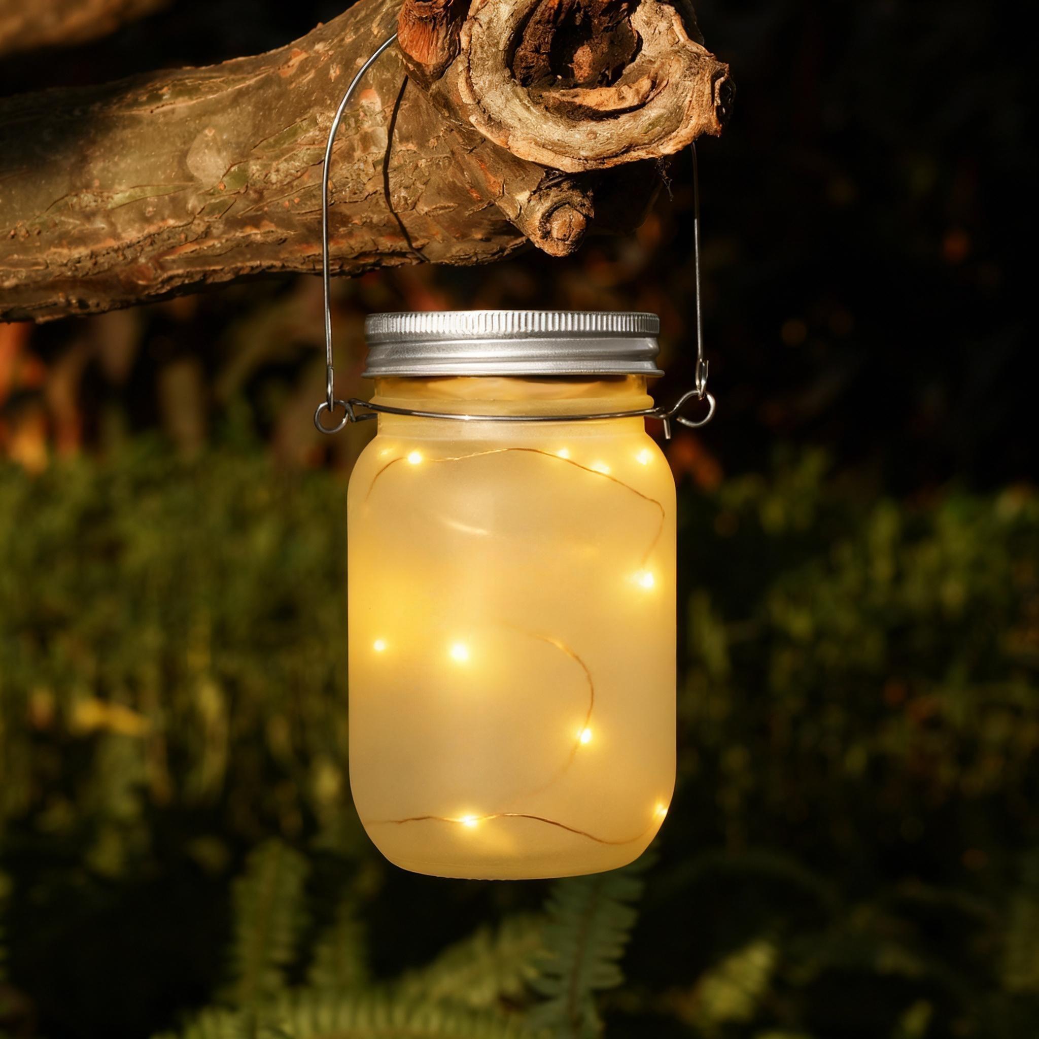 Custom Memorial Jar Night Light Solar-Powered Wishing Bottle Christmas Ornament for Family
