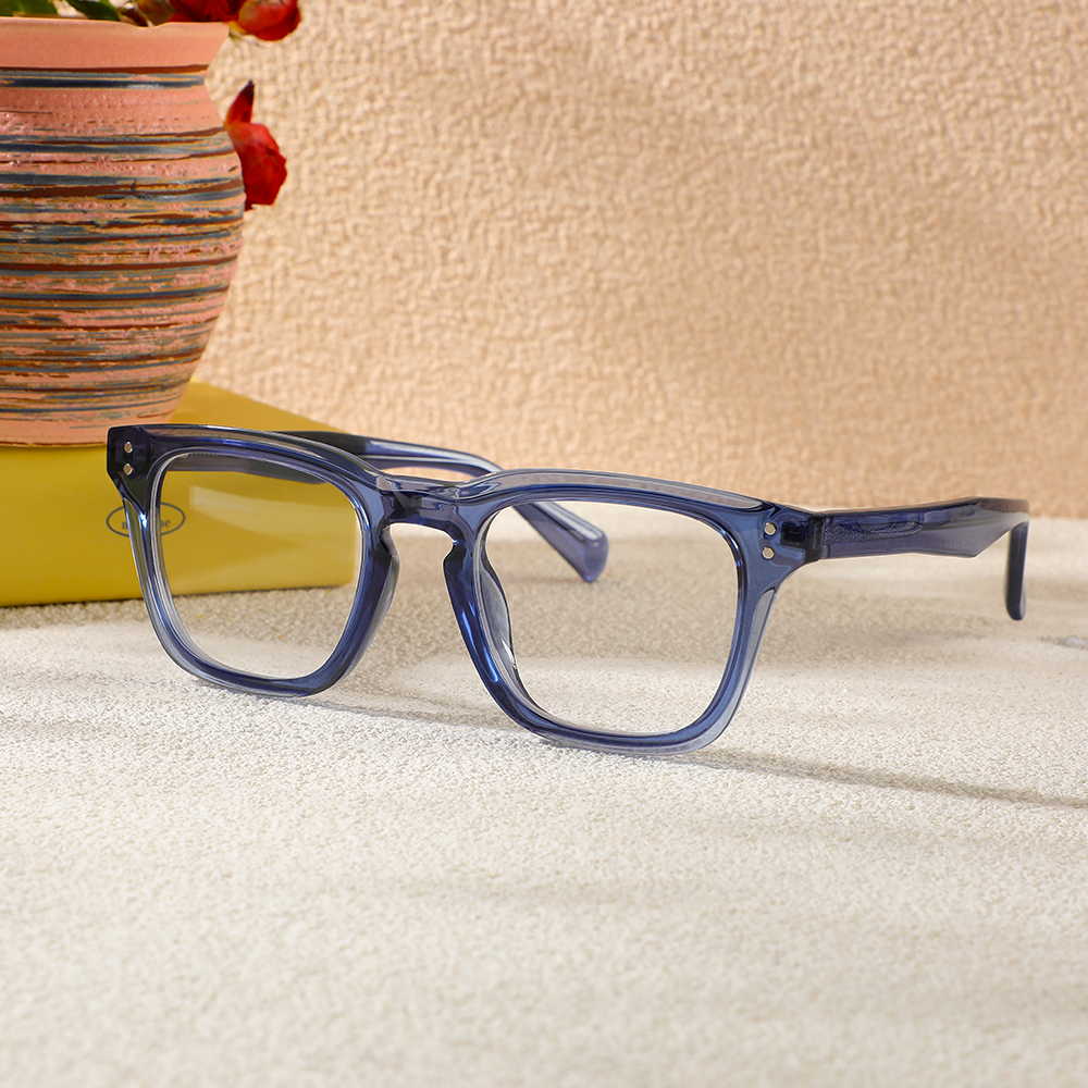 Nahum Quadratische Blaue Brille