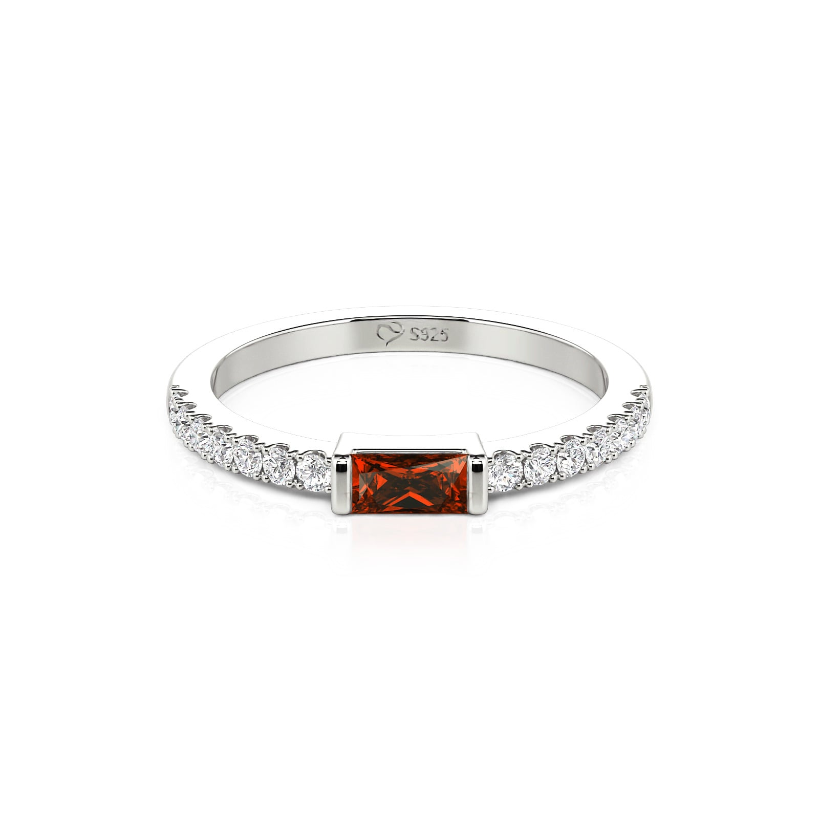 Jeulia Custom Dainty East West Baguette Cut Birthstone Ring
