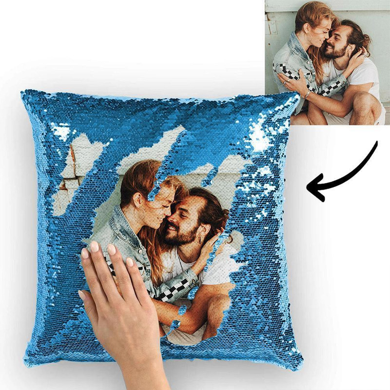 Magic Sequins Custom Photo Pillow
