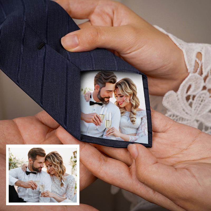 Custom Cartoon Picture Tie Cute Gift for Husband