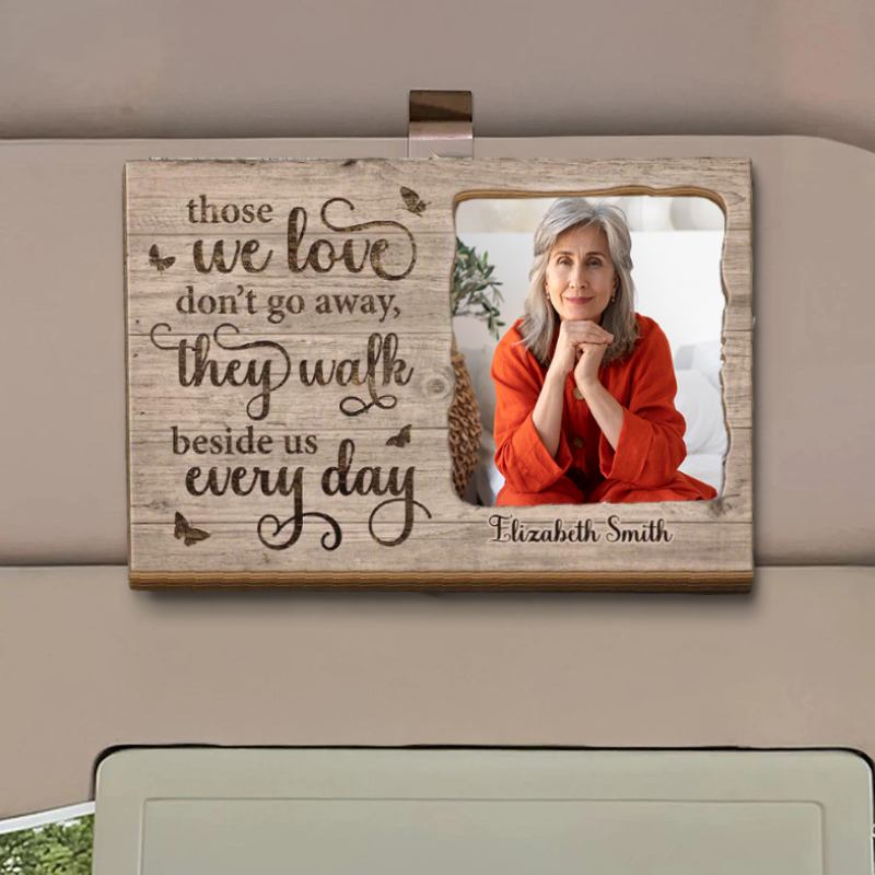Personalized Car Visor Clip Laser Printed Wooden Photo Clip Memorial Gift for Family