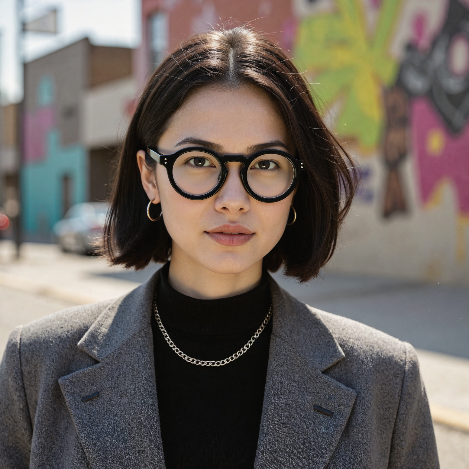 Donahue Runde Schwarze Brille