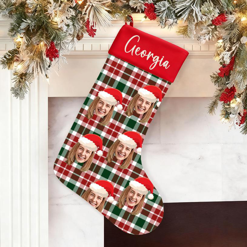 Calze di Natale personalizzate con foto e nome personalizzati un regalo affettuoso per la moglie