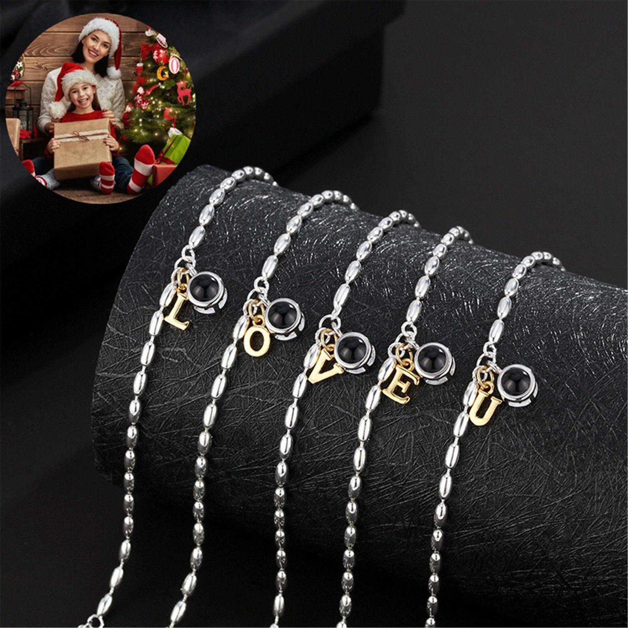 Personalized Letter And Photo Projection Bracelet for Favourite Person