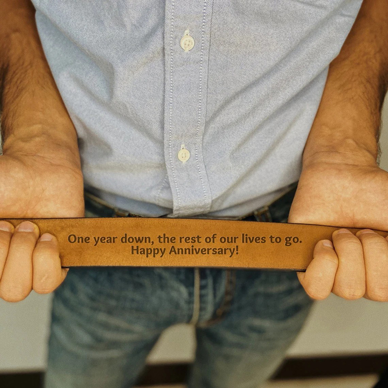 Personalized Men's Belt with Engravable Leather Belt for Him